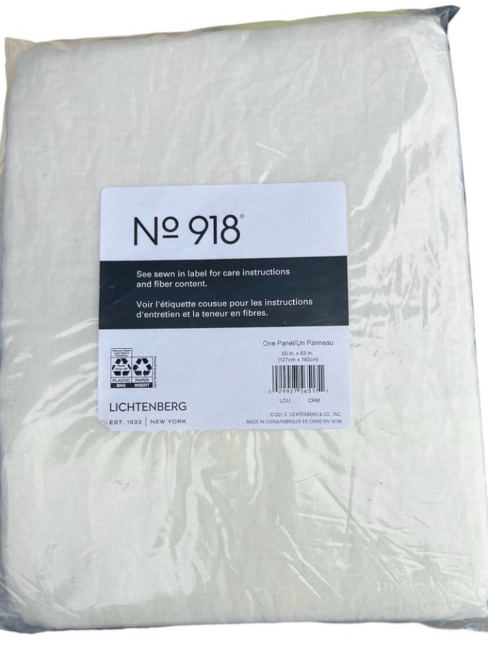 No. 918 White Curtain Panel